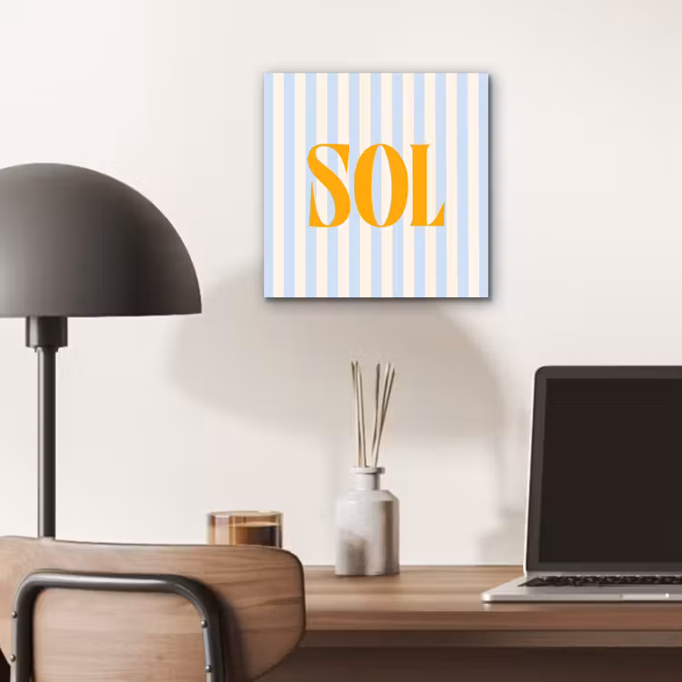 Oranje - Blauw - Strepen - Sol aluminium wit klein -sfeer5