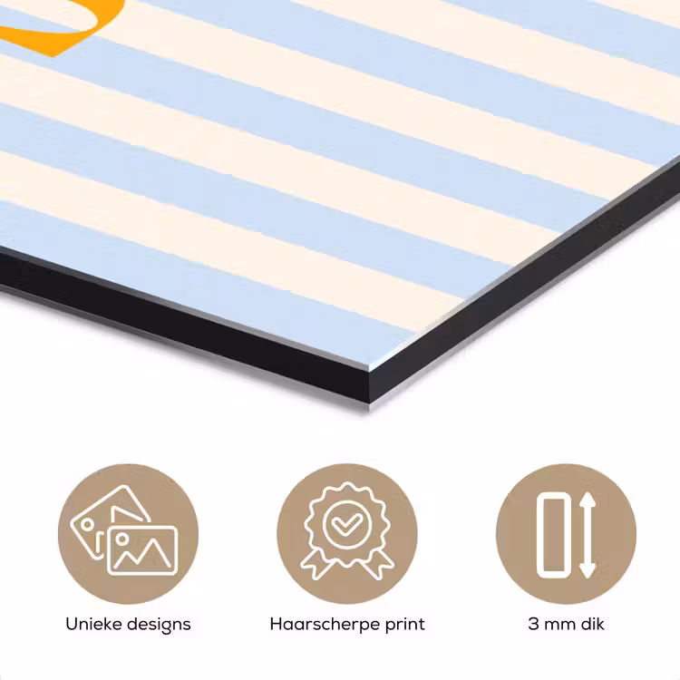 Oranje - Blauw - Strepen - Soleil aluminium wit klein -closeup_NL