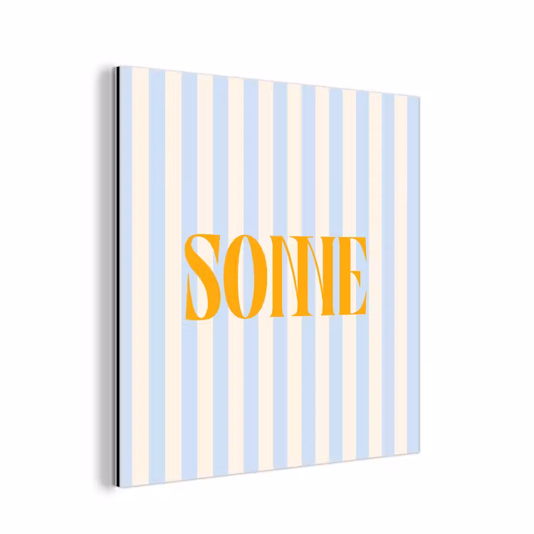 Oranje - Blauw - Strepen - Sonne aluminium wit klein -3d