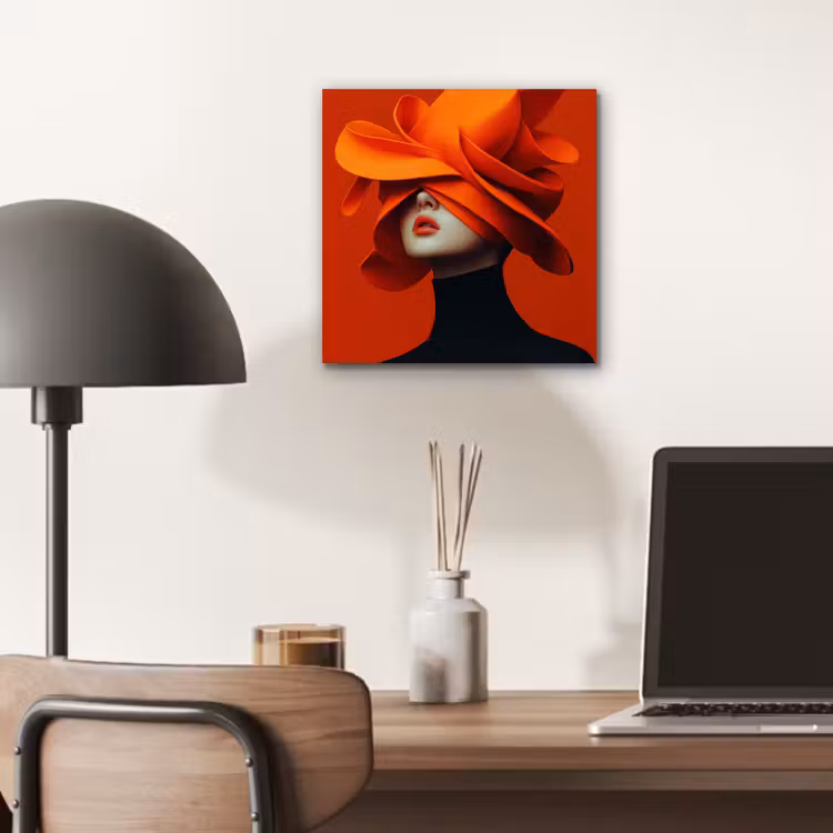 Oranje - Hoed - Vrouw aluminium wit klein -sfeer5