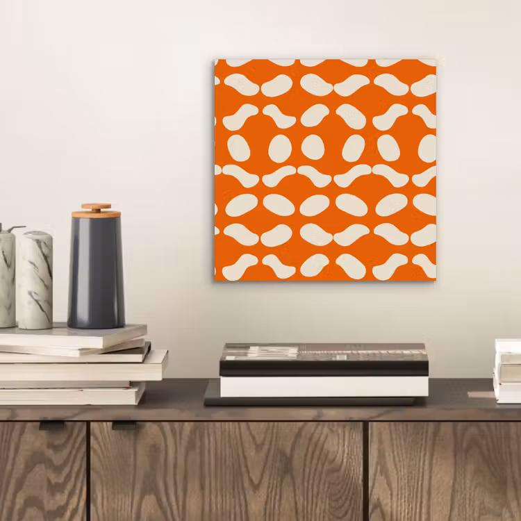Oranje - Organische vormen - Wit aluminium wit klein 46 -sfeer1