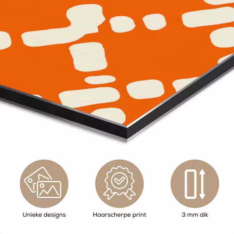 Oranje - Ruitpatroon - Wit aluminium wit klein 46 -closeup_NL