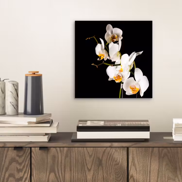 Orchidee - Bloemen - Planten - Botanisch aluminium wit klein -sfeer1