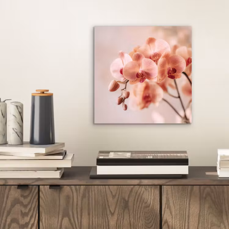Orchidee - Bloemen - Roze - Bloemblaadjes aluminium wit klein -sfeer1