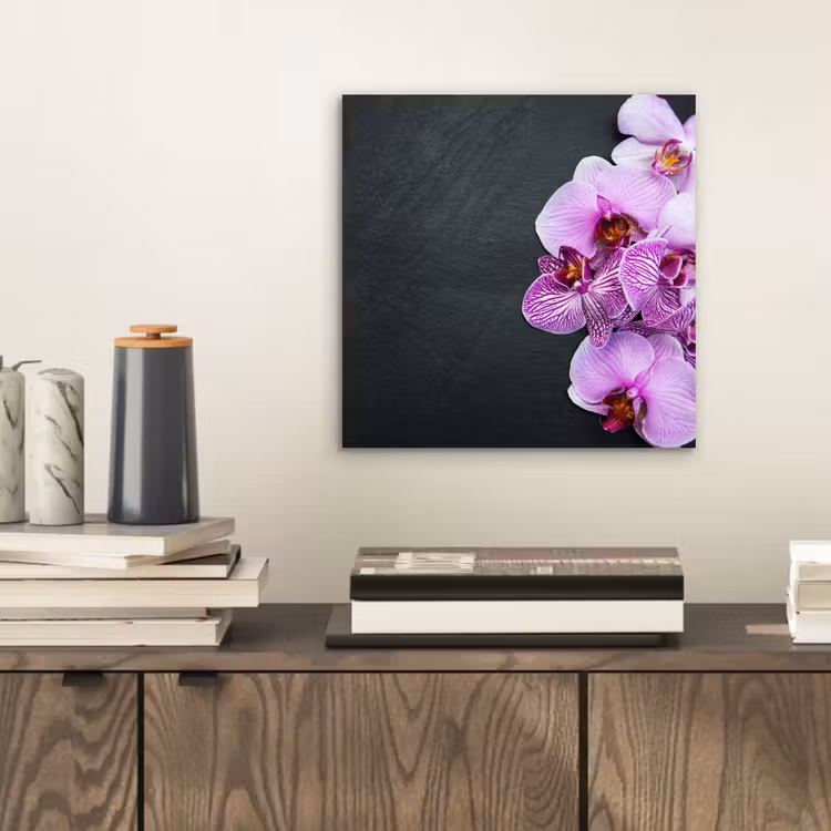 Orchidee - Bloemen - Roze - Flora aluminium wit klein -sfeer1