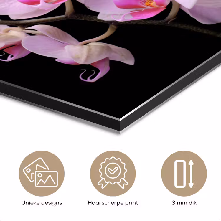 Orchidee - Bloemen - Roze - Flora aluminium wit klein -closeup_NL
