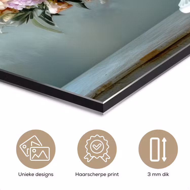 Orchidee - Boeket - Vaas - Bloemen aluminium wit klein -closeup_NL