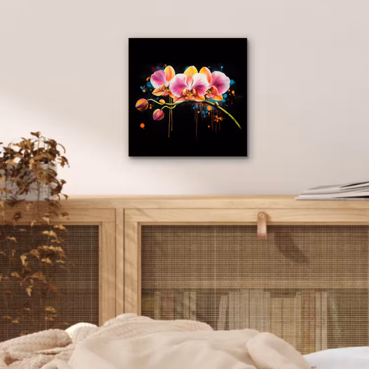 Orchidee - Graffiti - Kleurrijk - Bloemen - Abstract aluminium wit klein -sfeer3