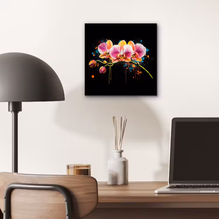 Orchidee - Graffiti - Kleurrijk - Bloemen - Abstract aluminium wit klein -sfeer5