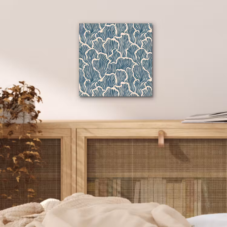 Organisch - Blauw - Crème - Schelpen aluminium wit klein 46 -sfeer3