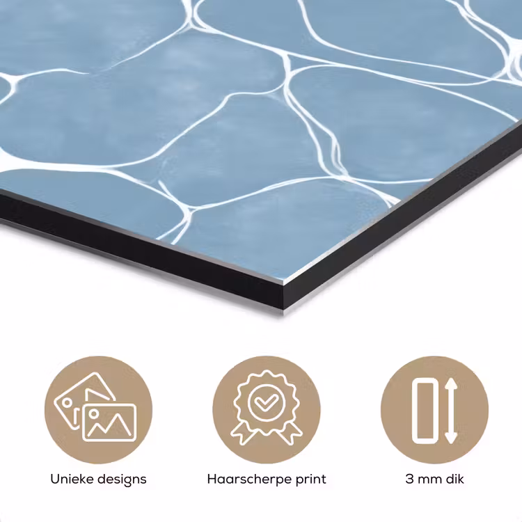 Organisch - Patroon - Blauw aluminium wit klein 46 -closeup_NL