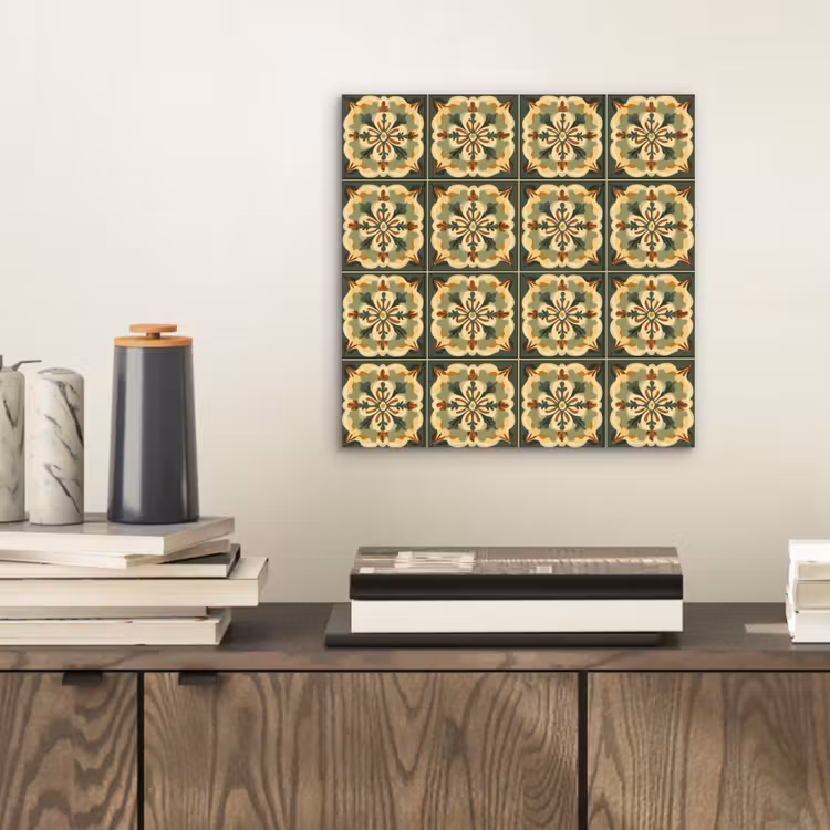Ornament - Patroon - Groen aluminium wit klein 46 -sfeer1
