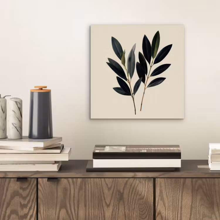 Ovaalvormige bladeren - Diep groen - Symmetrisch aluminium wit klein -sfeer1