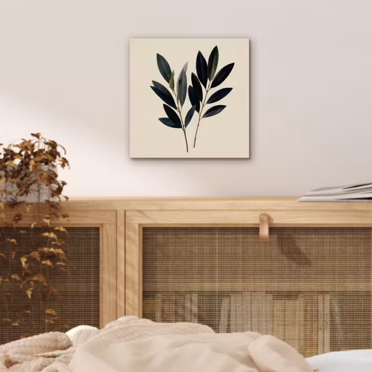 Ovaalvormige bladeren - Diep groen - Symmetrisch aluminium wit klein -sfeer3