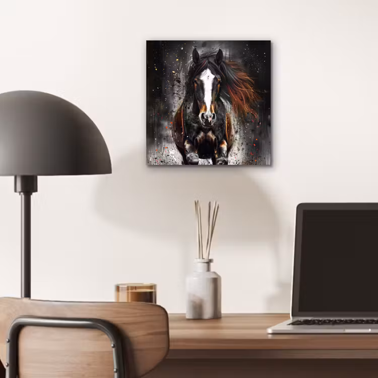 Paard - Dieren - Zwart - Luxe - Modern aluminium wit klein -sfeer5