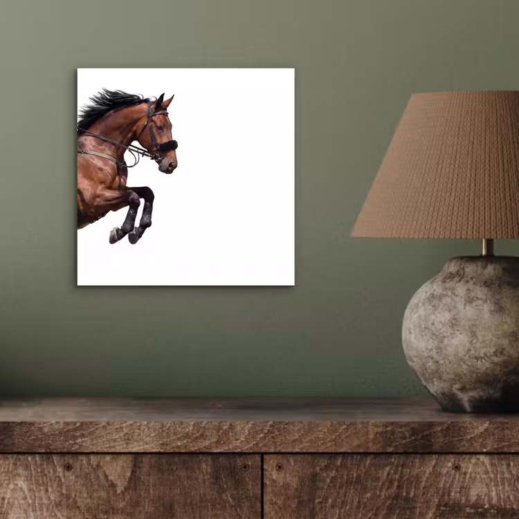 Paard - Springen - Modern aluminium wit klein -sfeer2