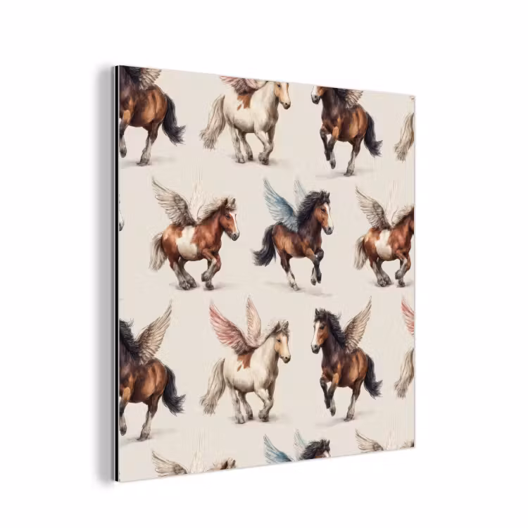 Paarden - Vleugels - Kleurrijk aluminium wit klein 46 -3d