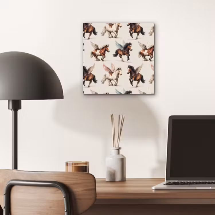 Paarden - Vleugels - Kleurrijk aluminium wit klein 46 -sfeer5