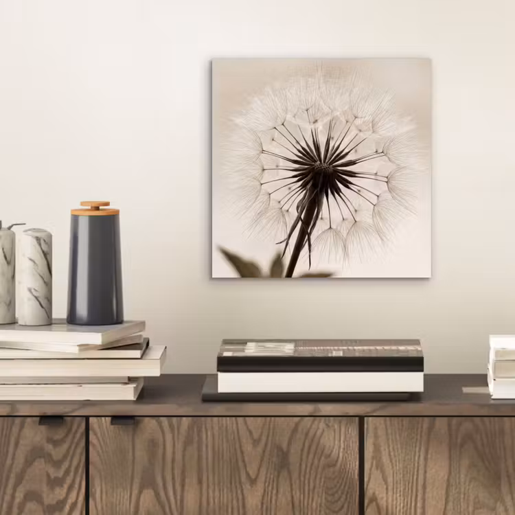 Paardenbloem - Minimalistisch - Wit aluminium wit klein -sfeer1