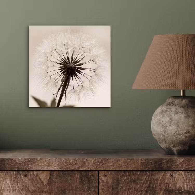 Paardenbloem - Minimalistisch - Wit aluminium wit klein -sfeer2