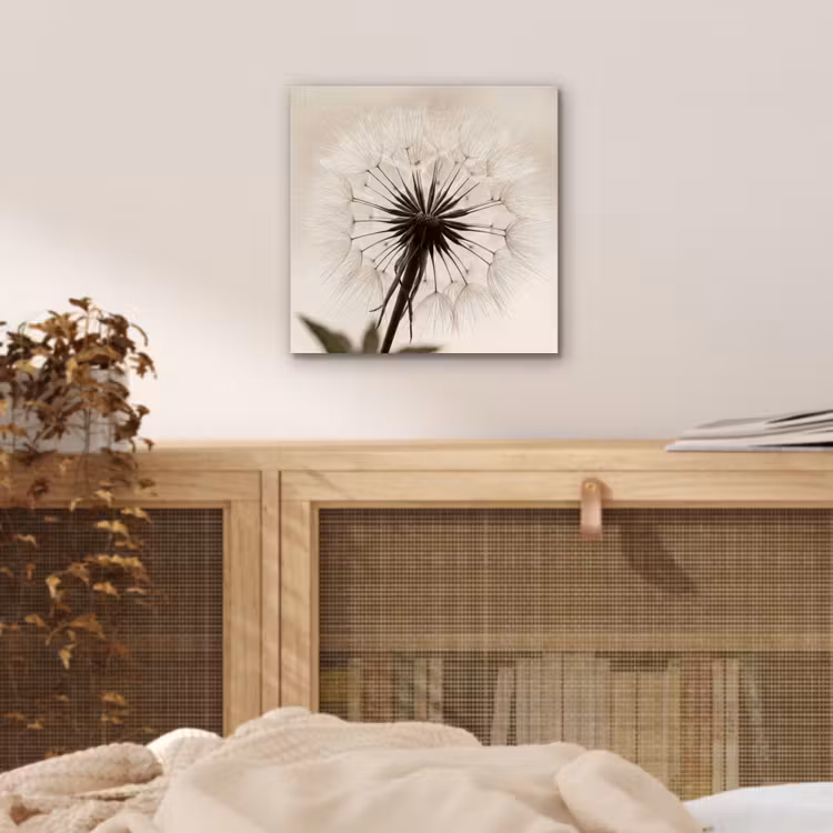 Paardenbloem - Minimalistisch - Wit aluminium wit klein -sfeer3