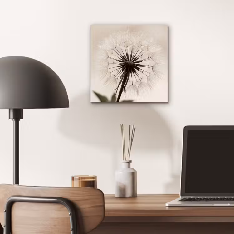 Paardenbloem - Minimalistisch - Wit aluminium wit klein -sfeer5