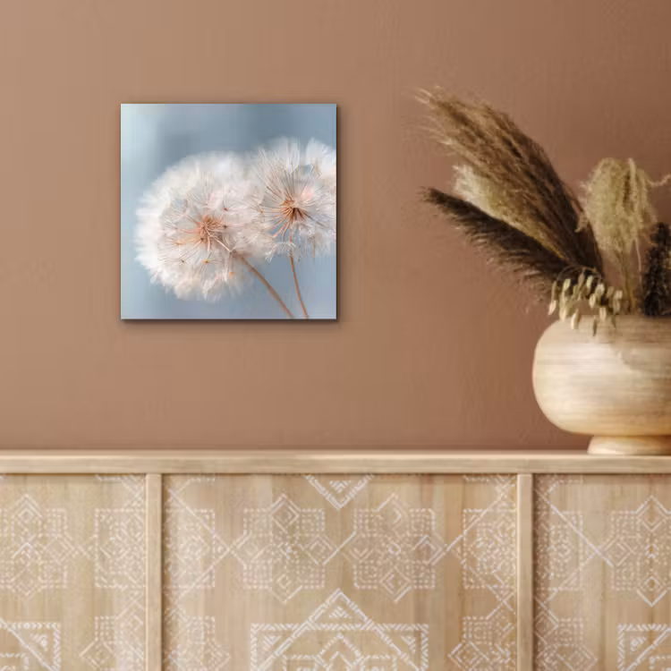 Paardenbloemen - Pluisjes - Wit aluminium wit klein -sfeer4