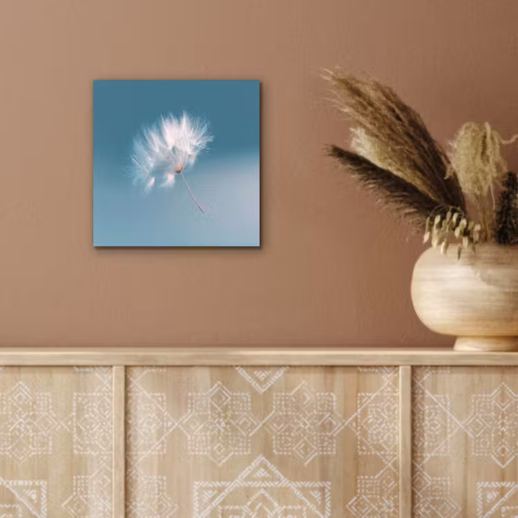Paardenbloempluisje - Blauw - Lucht aluminium wit klein -sfeer4