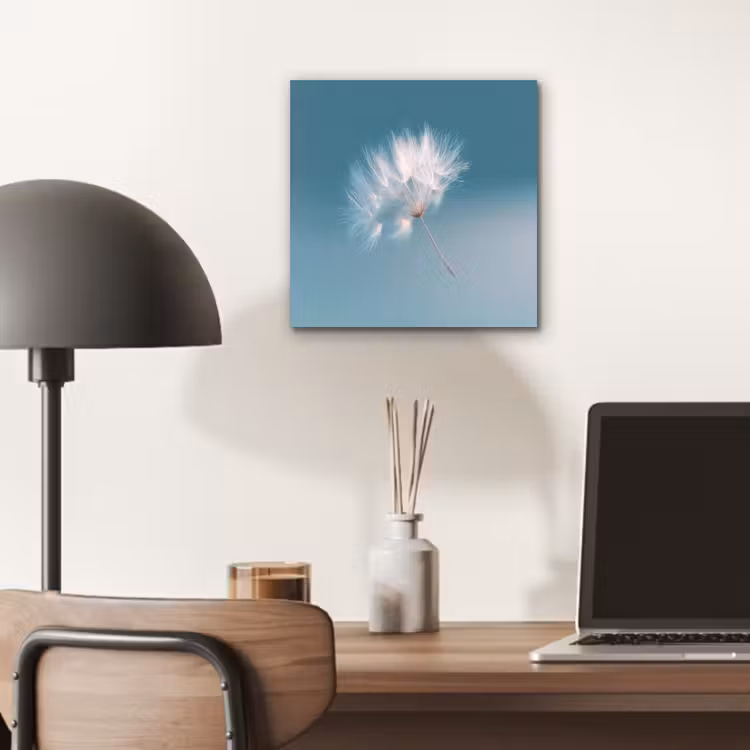 Paardenbloempluisje - Blauw - Lucht aluminium wit klein -sfeer5
