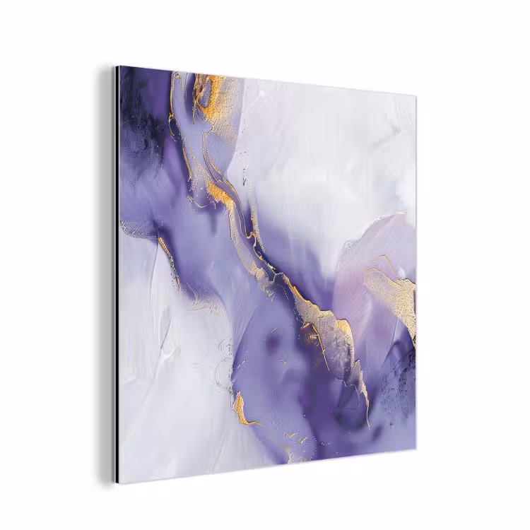 Paars - Modern - Marmer - Abstract aluminium wit klein -3d
