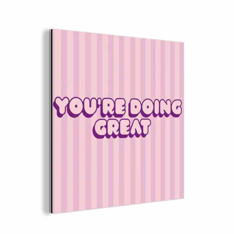 Paars - Strepen - You're doing great - Schaduw aluminium wit klein -3d