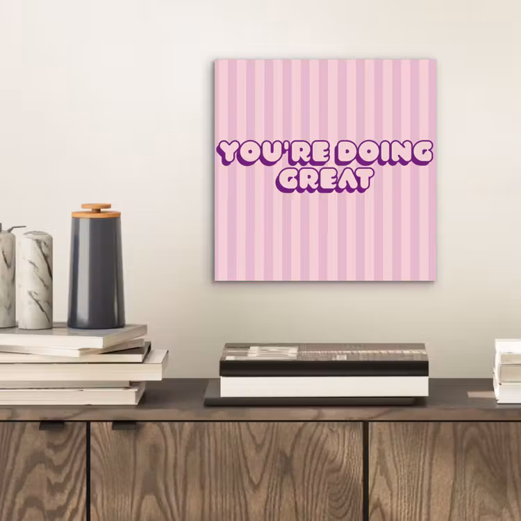 Paars - Strepen - You're doing great - Schaduw aluminium wit klein -sfeer1
