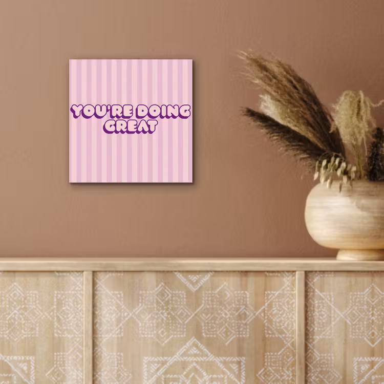 Paars - Strepen - You're doing great - Schaduw aluminium wit klein -sfeer4