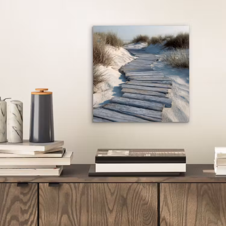 Pad - Planken - Duinen - Gras aluminium wit klein -sfeer1