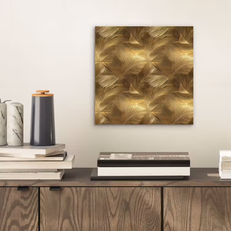 Palm - Waaier - Goud aluminium wit klein 46 -sfeer1