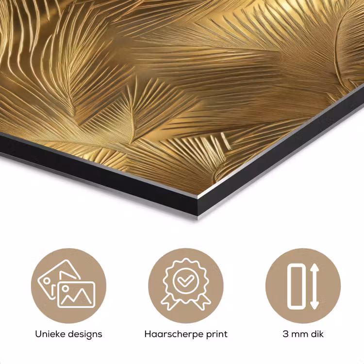 Palm - Waaier - Goud aluminium wit klein 46 -closeup_NL