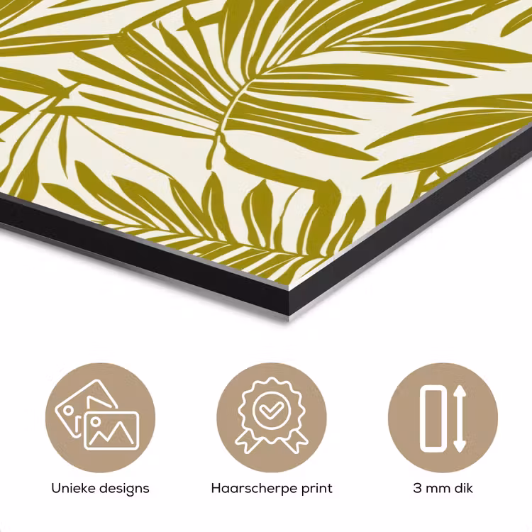 Palmblad - Patroon - Groen aluminium wit klein 46 -closeup_NL