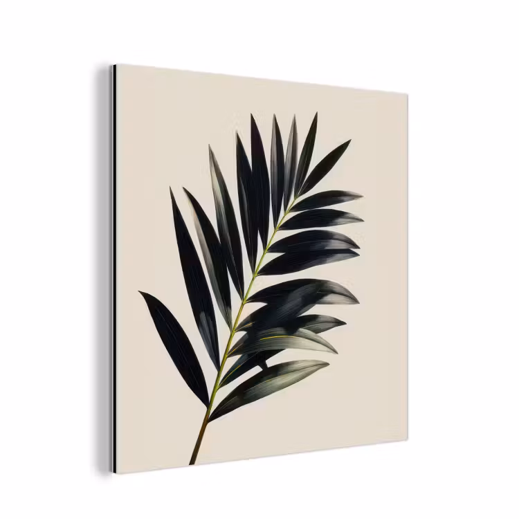 Palmblad - Subtiel - Groen - beige aluminium wit klein -3d