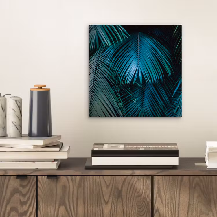 Palmblad - Tropisch - Natuur - Jungle aluminium wit klein -sfeer1