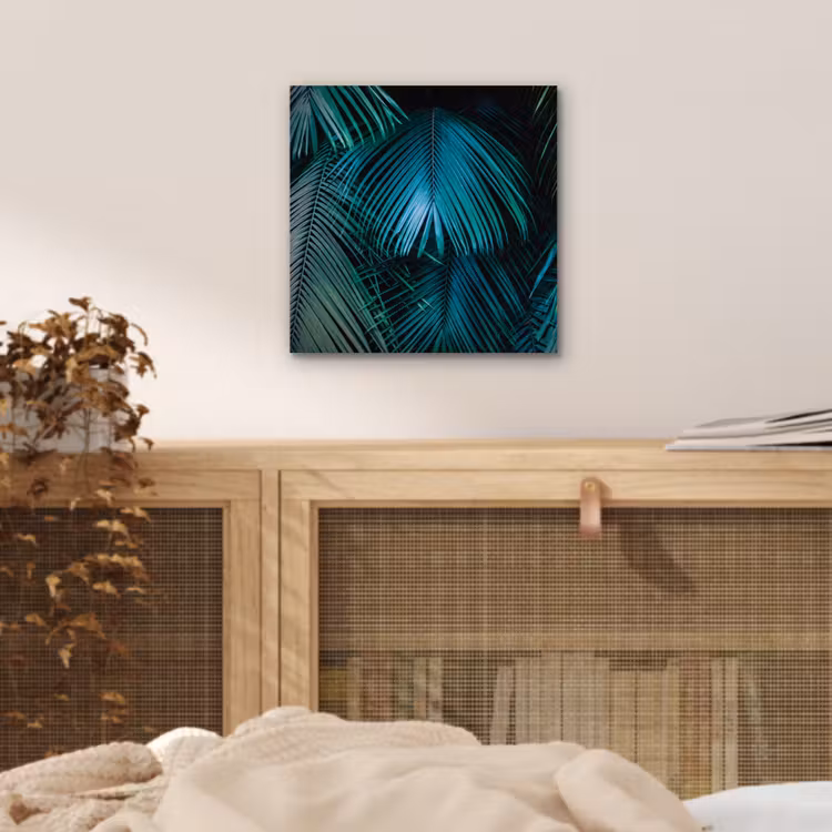 Palmblad - Tropisch - Natuur - Jungle aluminium wit klein -sfeer3