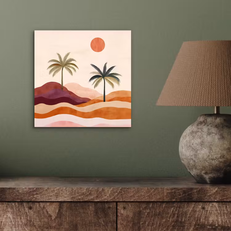 Palmbomen - Abstract - Zon - Heuvels aluminium wit klein -sfeer2