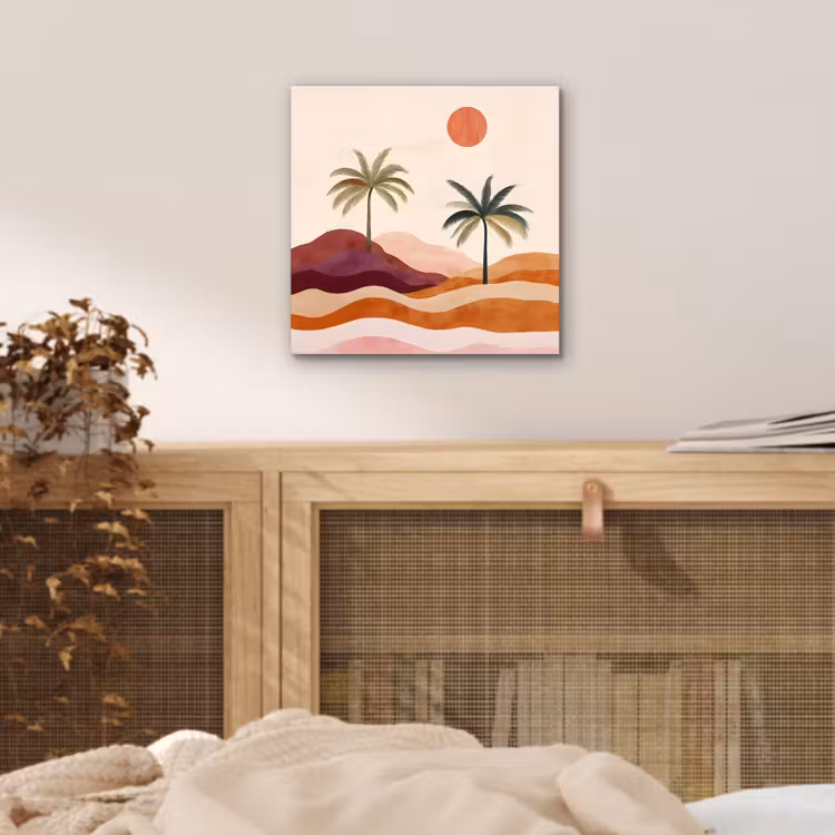 Palmbomen - Abstract - Zon - Heuvels aluminium wit klein -sfeer3