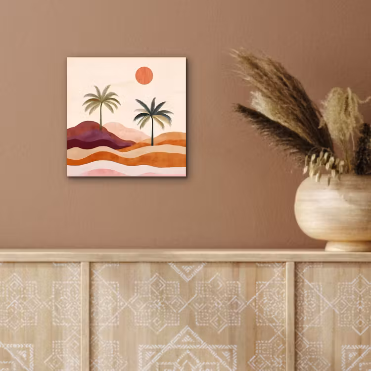 Palmbomen - Abstract - Zon - Heuvels aluminium wit klein -sfeer4