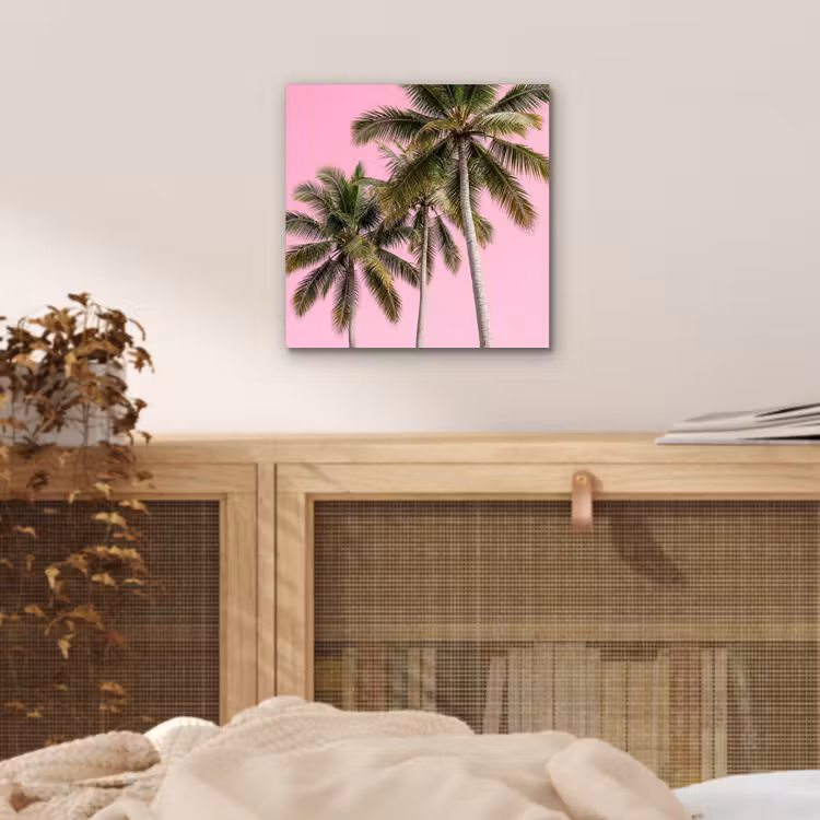 Palmboom - Tropisch - Pink aluminium wit klein -sfeer3