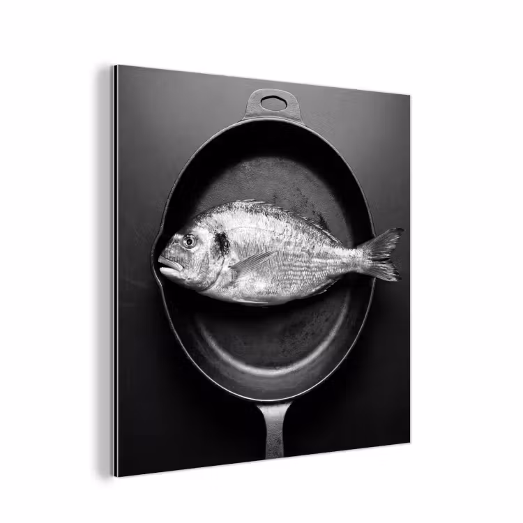 Pan - Vis - Zwart - Wit aluminium wit klein -3d
