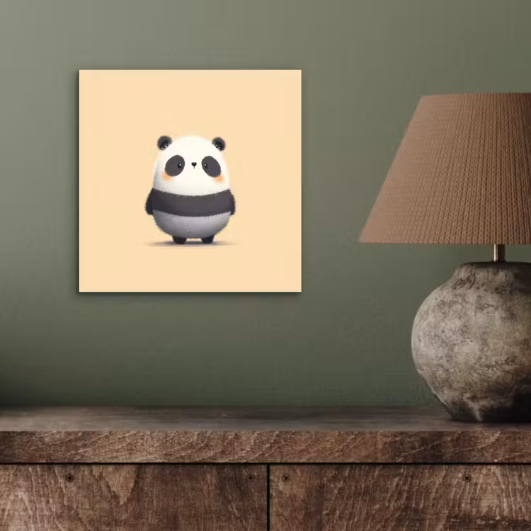 Panda - Beige - Minimalistisch aluminium wit klein -sfeer2