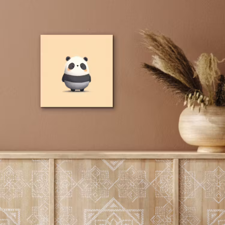 Panda - Beige - Minimalistisch aluminium wit klein -sfeer4