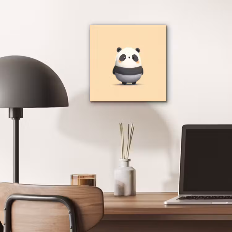 Panda - Beige - Minimalistisch aluminium wit klein -sfeer5