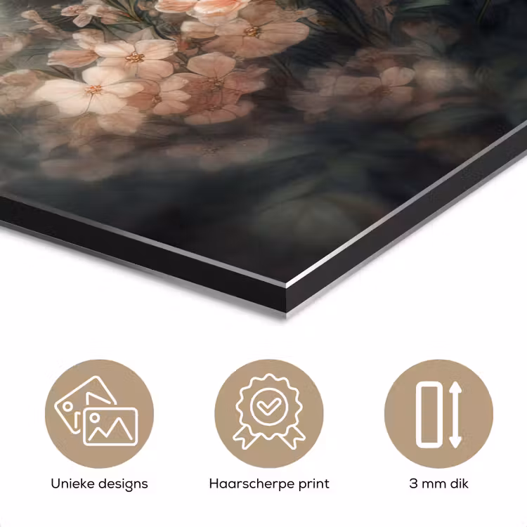 Panda - Dieren - Bloemen - Planten aluminium wit klein -closeup_NL