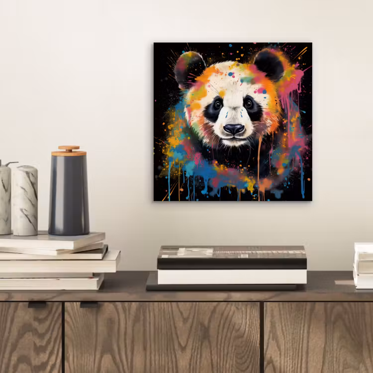 Panda - Graffiti - Dieren - Zwart - Kleuren aluminium wit klein -sfeer1